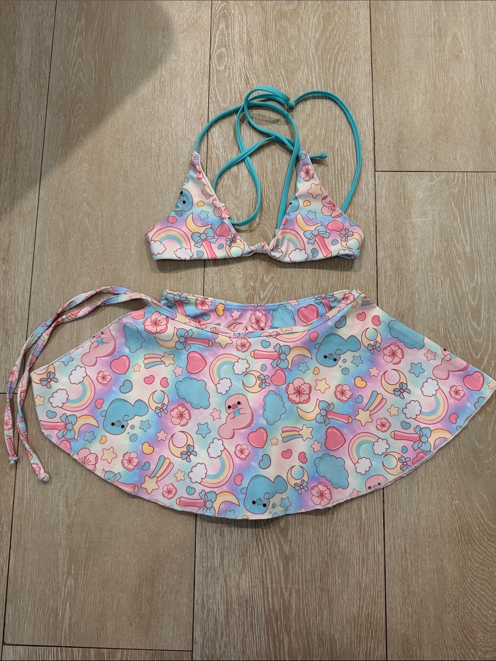 Pastel Kawaii Three-Piece Rave Set – XS